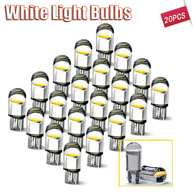 #ad 20Pcs White Light Bulbs T10 194 168 W5W 2825 LED Interior Map Dome License Plate $4.95
