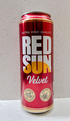 #ad KYRGYZSTAN: RARE 450 ml empty beer can used RED SUN Velvet Abdysh Ata $29.99