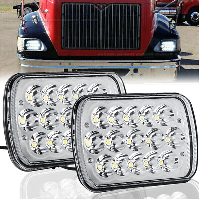 #ad Pair 5X7 7x6 LED Headlights Hi Low Beam For International IHC 9200 9900 9400i $37.90