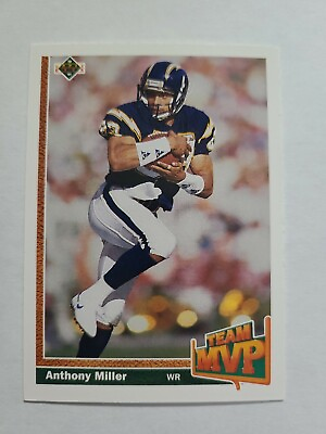#ad ANTHONY MILLER 1991 UPPER DECK FOOTBALL CARD # 474 E0947 $1.59
