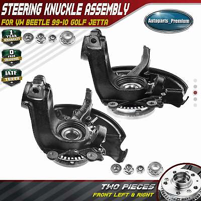 #ad 2x Front Knuckle Steering amp; Wheel Hub Kit for VW Beetle Golf 288mm x 25mm Rotor $142.99