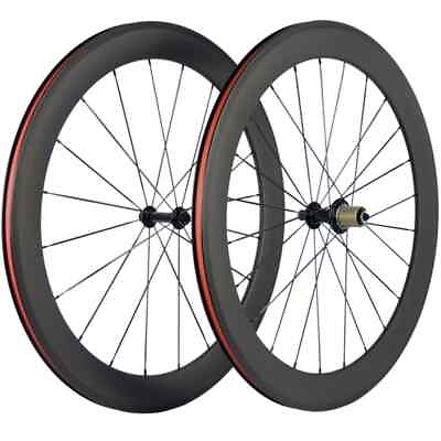 #ad Carbon Bicycle Wheelset Clincher Depth 60mm Width 23mm Road Bike Wheels Matte $582.96