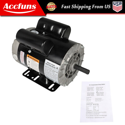 #ad Compressor Duty Electric Motor 3 HP 3450 RPM 56 Frame 1 Phase 115 230 Volts New $123.76