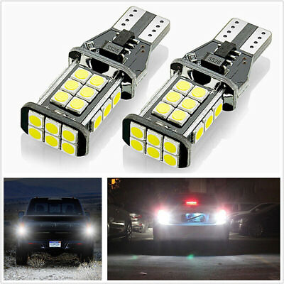 #ad 2X T15 Error Free 5W White 1600Lum 24SMD LED Bulbs For Car Backup Reverse Lights $9.54