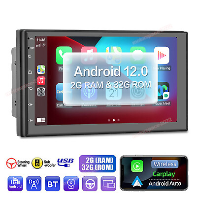 #ad 7quot; Car For Apple Carplay Radio Android Auto Android 13 Stereo Bluetooth FM 2 Din $71.30