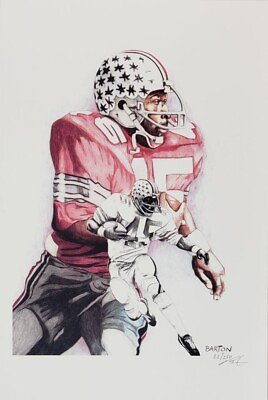 #ad Signed Brian Barton Ohio State: Archie Griffin 12X18 Lithograph #32 of 250 $65.40