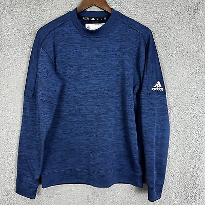 #ad adidas top Mens medium blue Collegiate Navy Melange Team Issue Crew pullove logo $19.99