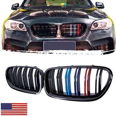 #ad Front Grille Grill Kidney M Color For BMW 5 Series F10 F11 M5 Glossy Black 10 16 $36.99