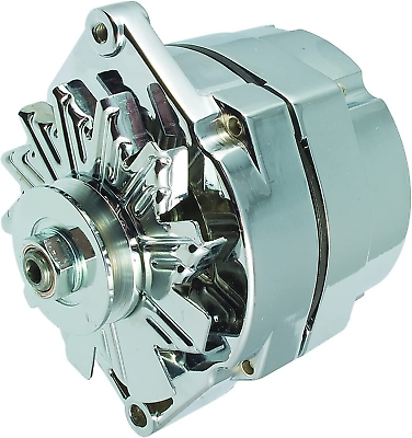 #ad New Alternator High Output 100 AMP Chrome 1 or 3 Wire Self Exciting Compatible $131.99