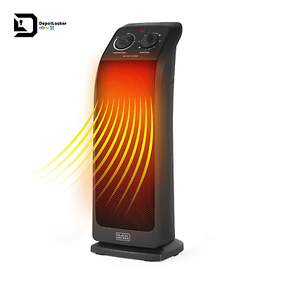 #ad BLACKDECKER Electric 1500W Oscillating Ceramic Tower Space Heater BHTC571 $47.25