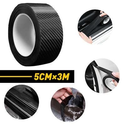 #ad water proof Black Carbon Fiber Air Release Adhesive Vinyl Tape Roll 2Inch x 16ft $9.99