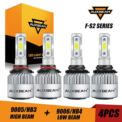 #ad Auxbeam 90059006 LED Headlight Bulb Kit 6500K Hi Low Beam for Chevy Tahoe 95 06 $45.99