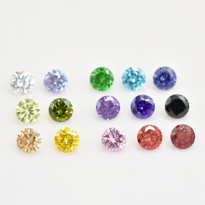 #ad 4 10mm Round 15pcs 1pcs each colorLoose cubic Zirconia Stone DIY for Jewelry $5.20