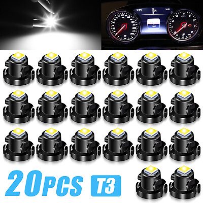#ad 20X White T3 Neo Wedge LED Dash Switch Lamp A C Climate Control HVAC Light Bulbs $9.48