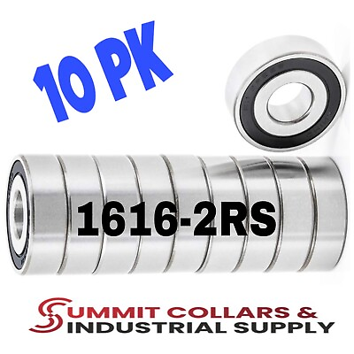 #ad 1616 2RS 10 SEALED BALL BEARING 1 2 ID X 1 1 8 OD X 3 8 WIDE $12.29