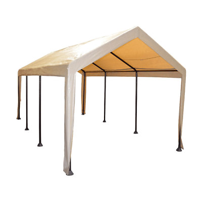 #ad Tan Heavy Duty Canopy Tent 10x20 Carport Portable Car Steel Shelter 8 Legs $254.99