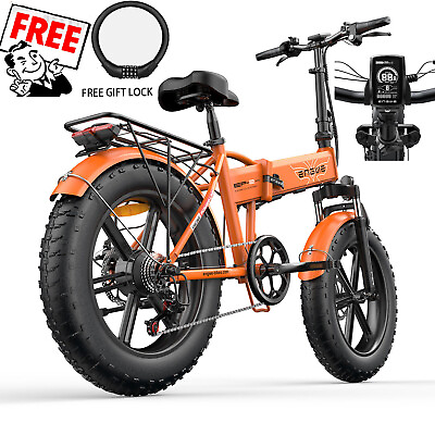 #ad ENGWE 750W 48V Fat Tire Folding 13Ah Electric Bicycle 27mph Beach City E Bike $899.99