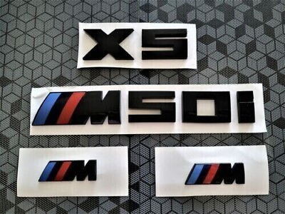 #ad for X5 Series Gloss Black Emblem X5M50iM logox2 Rear Trunk and Fender Badge $29.79