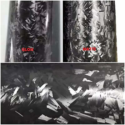 Gloss Matte Forged Carbon Fiber BLACK Vinyl Car Auto Wrap Sticker Roll $13.00
