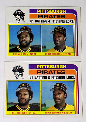 #ad 2 1982 Topps 696 BILL MADLOCK PITTSBURGH PIRATES Ldrs Checklist Baseball Cards $1.70