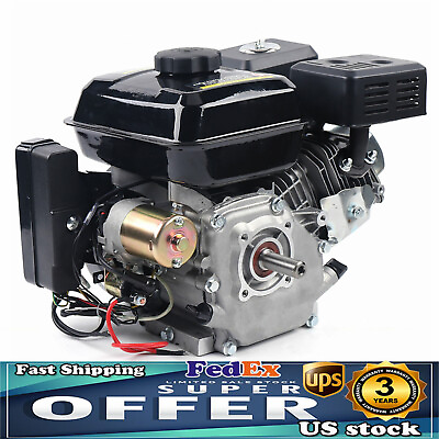 #ad 212cc 4 Stroke 7.5 HP Electric Start Horizontal Engine Go Kart Gas Engine Motor $174.56