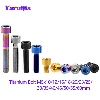 #ad Titanium Bolt M5x10 12 16 18 20 25 30 35 40 45 50 55 60mm Socket Cap Hex Screw $4.21
