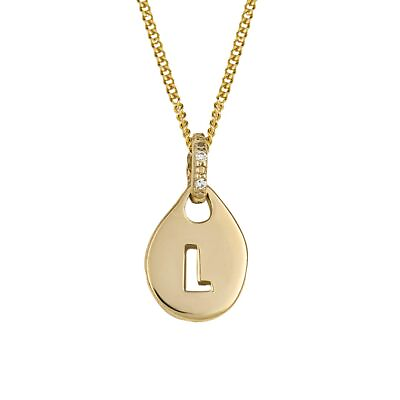 #ad Organic Gold Initial with Diamond L $261.06