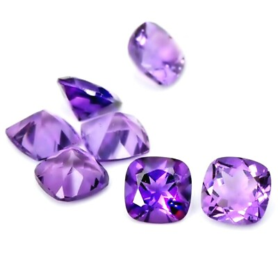 #ad Wholesale Lot 8x8mm Cushion Cut Natural African Amethyst Loose Calibrated Gems $18.59