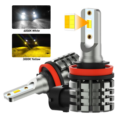 #ad 2X Auxito H11 H9 H8 LED Fog Driving Switchback 6000K White 3000K Yellow US $23.99