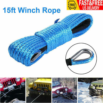 #ad 1 4quot;x50#x27; Synthetic Winch Rope Line 10000LBS Recovery Cable 4WD ATV SUV Sheath $14.99
