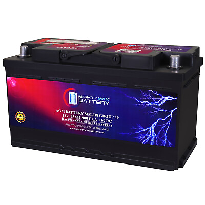 #ad Mighty Max Battery MM H8 Group 49 12V 95Ah 160RC 900 CCA AGM Car battery $189.99