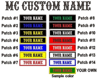 #ad BIKER MC CUSTOM NAME EMBROIDERED PATCH IRON ON SEWON FAST SHIPPING USA SELLER $4.00