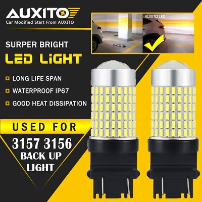 #ad 2X AUXITO Reverse Backup Light 3157 3156 3057 144SMD White LED Bulb For Ford EA $13.29