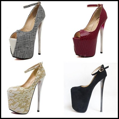 #ad Sexy Womens 19cm Super High Heel Sandal Pumps Platform Nightclub Shoes Plus SIZE $66.49