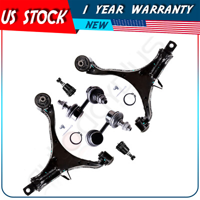 #ad For 2002 06 Honda CR V 6Pcs Lower Control Arm Ball Joint Sway Bar Suspension Kit $72.95