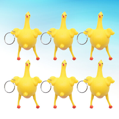 #ad 6 Pcs Yellow Chicken Shaped Keychains Decoration Child Fashion $12.28