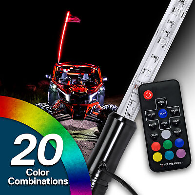 #ad 4ft RGB LED Whip Light Antenna Flag Pole for UTV ATV Polaris RZR Can Am $62.95