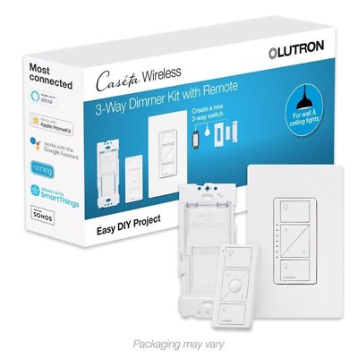#ad Lutron Caseta White 150 W 3 Way Dimmer Switch w Remote Control 1 pk $78.95