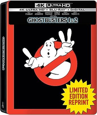 #ad New Steelbook Ghostbusters Movie 2 Pack: I amp; II UHD Blu ray Digital $33.00