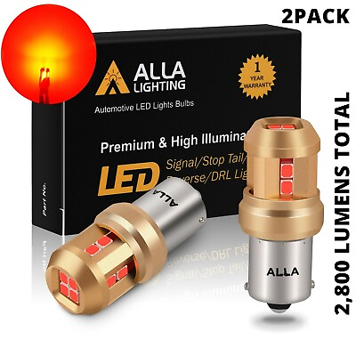 #ad LED RED 1156 Rear Turn Signal Bulbs for Toyota Honda Heavy Duty Aluminum Sink $19.98