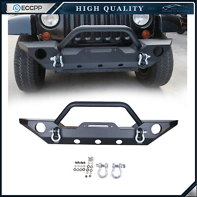 #ad ECCPP Steel Front Bumper for Jeep Wrangler JK 07 18 Textured Hard Winch Guard $182.99