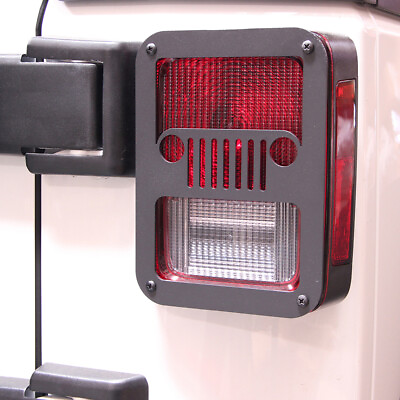 #ad Black Tail Light Cover Rear Taillights Guards For Jeep Wrangler 2007 2018 JK JKU $9.59