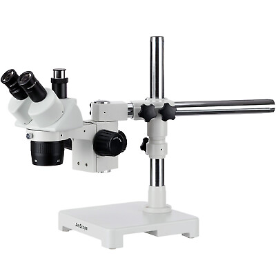 #ad AmScope 20X 30X 40X 60X Trinocular Stereo Microscope on Single Arm Boom Stand $365.99