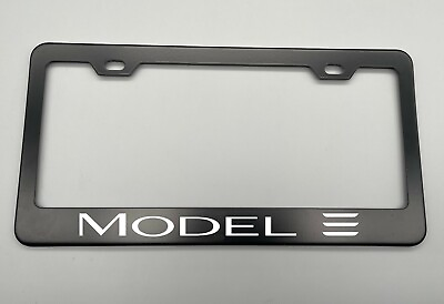 #ad Model 3 BLACK Stainless Metal License Plate Frame laser engraved fit Tesla $11.80