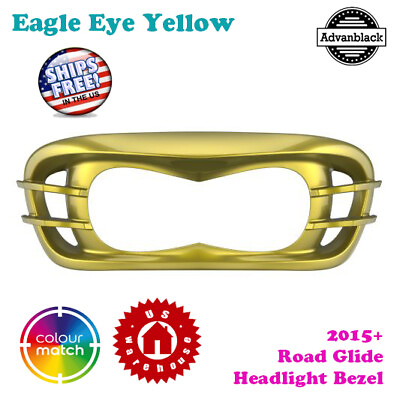 #ad US Stock Eagle Eye Yellow Headlight Bezel For Harley Road Glide FLTRX 2015 $299.00