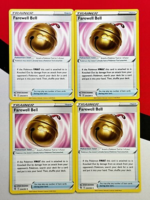 #ad Farewell Bell Trainer x4 234 264 Fusion Strike Pokemon Playset 4x PACK FRESH $2.95