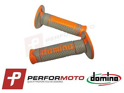 #ad Domino Grey amp; Orange A260 Full Diamond Offroad Grips to fit TM Racing Bikes GBP 22.75