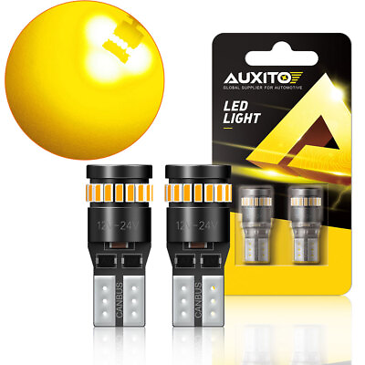 #ad ERROR T10 FREE 168 W5W 194 2825 501 AMBER Dome License LED Plate Bulbs AUXITO $9.09