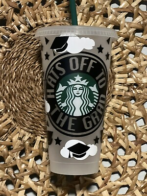 Custom Hats Off To The Grad Graduation 2022 Starbucks Cold Tumbler Cup $18.00