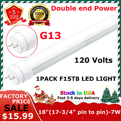#ad F15T8 CW 7W T8 Straight Tube Medium Bi Pin Base 5500K Cool White Pack of 1 $14.41